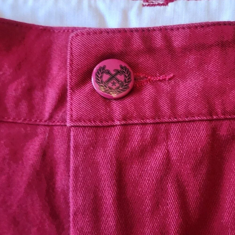 Dixxon Shorts Womens 11 Red Chino Cotton Blend Casual Twill Flat Front Golf